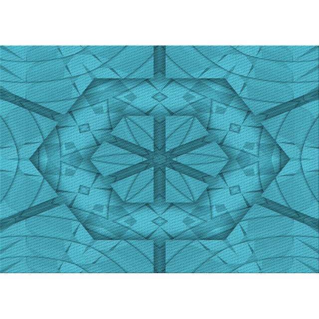Ahgly Company Machine Washable Indoor Rectangle Transitional Bright Turquoise Blue Area Rugs, 3' x 5'