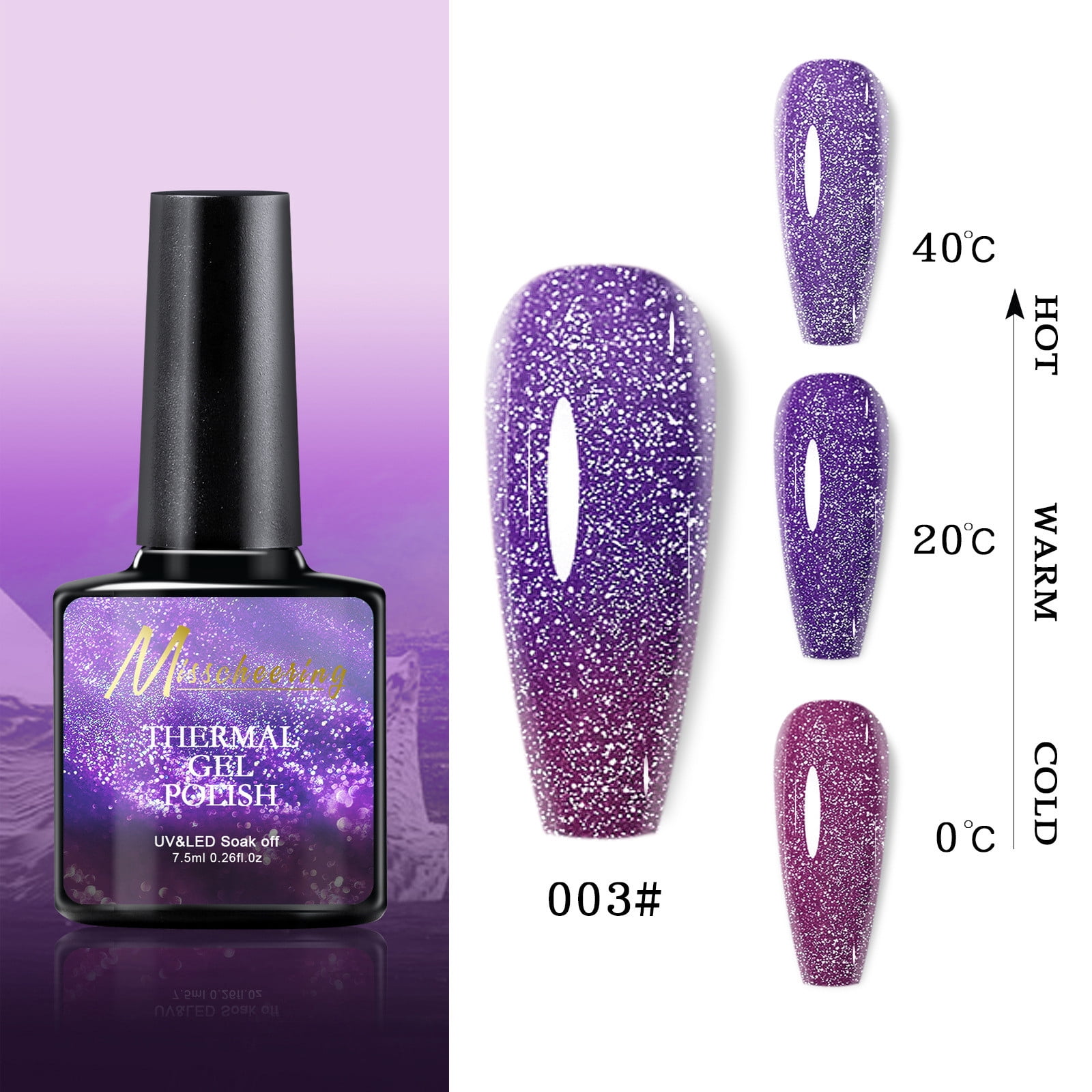 RKSTN Gel Nail Polish Gradient Nail Temperature Change Broken Diamond Nail Polish Glue Changes With Temperature Quick Dry Nail Polish