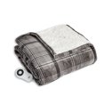 thumbnail image 1 of Serta Microplush Electric Heated Warming Throw Blanket Silver Plaid, 1 of 1