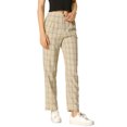 thumbnail image 2 of Unique Bargains Women's Christmas Plaid Pockets Elastic Waist Straight Leg Pant, 2 of 7