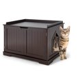 thumbnail image 1 of Costway Cat Litter Box Cabinet Furniture Cat Washroom Storage Bench, 1 of 9