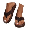 thumbnail image 3 of MIASHUI Womens Flip Flops Sandals Summer Comfortable Indoor Outdoor Beach Shoes,Brown,7.5, 3 of 9