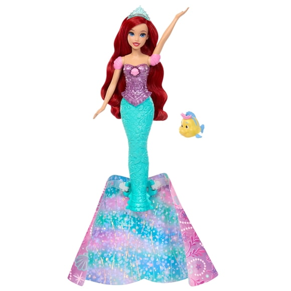 Disney Princess Ariel Human to Mermaid Transforming Fashion Doll with Flounder & 2 Accessories