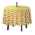 thumbnail image 1 of Vargottam Nappe d'Intérieur/extérieur 58 pouces avec trou de parapluie et Fermeture Éclair, Nappe imperméable à l'eau, Couvre-Tables pour Table de Cour Arrière - Yellow, 1 of 7