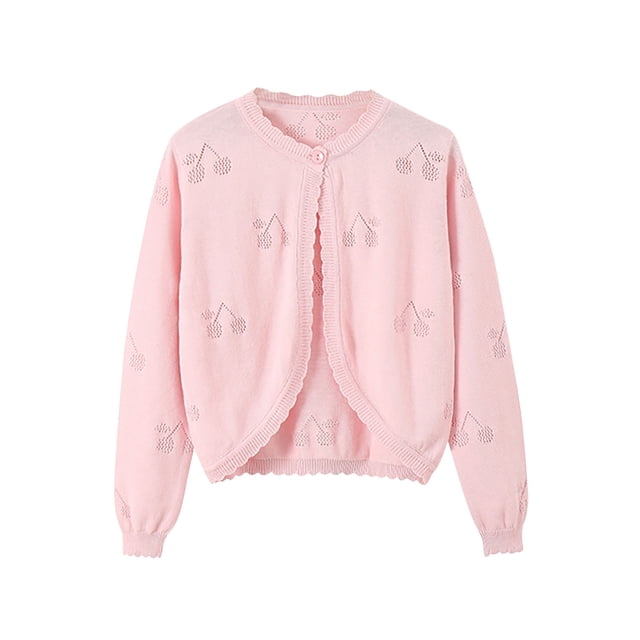 MeetoTime Kids Button Up Cardigan Solid Color Casual Long Sleeved Sweater Coat for Girls Children's Clothes