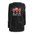 thumbnail image 4 of Pisexur Fuzzy Chandails de Noël pour Femmes Doublés en Molleton à Manches Longues à Col Rond Chandail d'Hiver Chaud Imprimé Verres de Vin Rouge Chandail de Noël à Enfiler Hauts avec Poches, 4 of 4