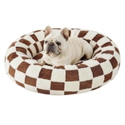 Elevated Dog Bed, Round Donut Design, Indoor Pet Sleeper, Calming Support for Medium Dogs, Washable Cover, Durable Construction