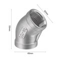 thumbnail image 3 of Unique Bargains 3/4 NPT Female Thread 45 Degree Elbow Pipe Fitting 304 Stainless Steel, 3 of 5