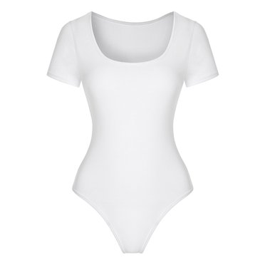 Leutsin Women's Short Sleeve Casual Comfort Scoop Neck T-Shirts Basic Bodysuits Jumpsuit