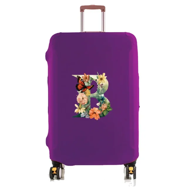 Travel Luggage Cover Baggage Suitcase Protector Washable Reusable Dustproof Scratch-proof Suitcase Cover Butterfly Print Pattern 8butterfly letter B S