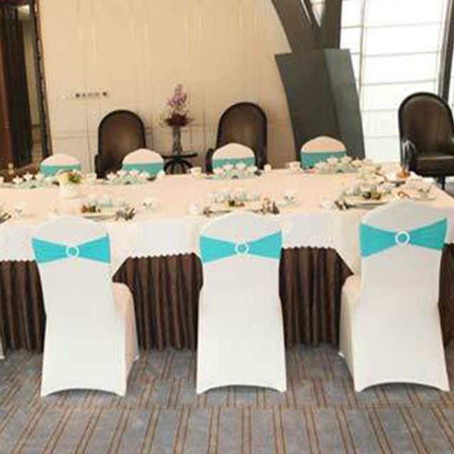 mmirethe 50pcs Chair Cover Band With Buckle Slider Sashes Bow Event Décor Decorative Sky blue