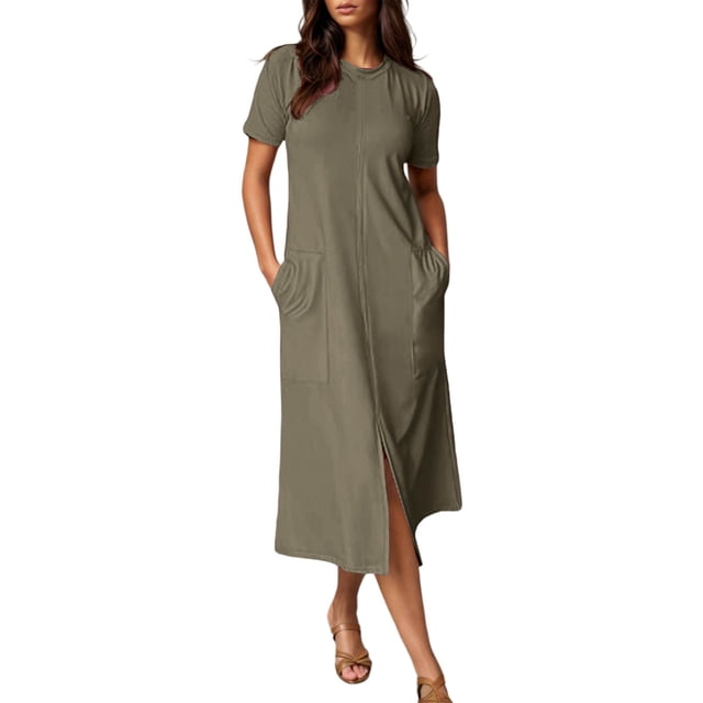 Womens Summer Dress Gradient Sleeveless V-Neck Maxi