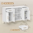 thumbnail image 3 of HOMCOM 55" Modern Sideboard Buffet Cabinet with Soft-Close Doors White, 3 of 10