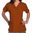 thumbnail image 1 of Womens Scrubs Tops Short Sleeve V-neck Tops Uniform Printed Pockets Blouse Nursing Clearance, 1 of 4