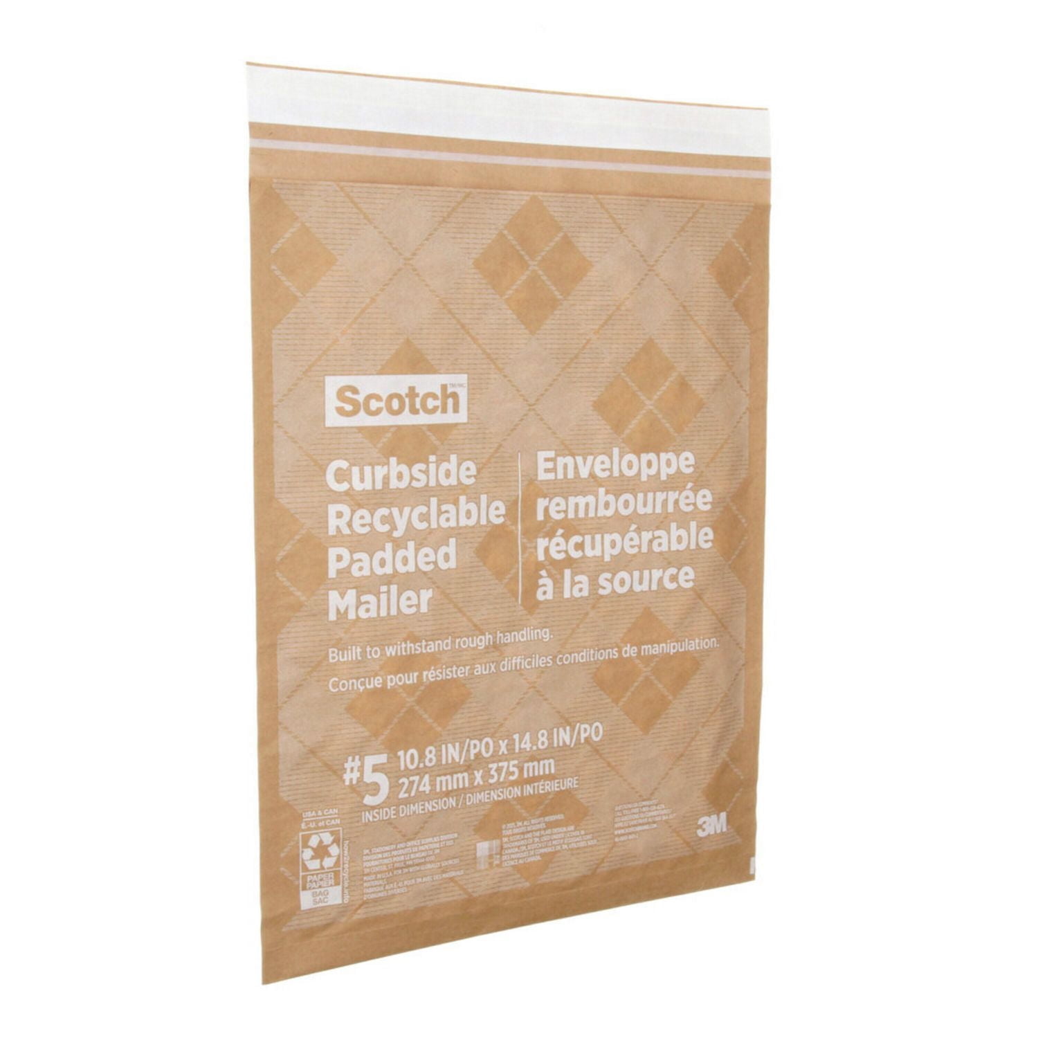 Enveloppe rembourrée récupérable à la source Scotch(MC) CR-5-1-20, 266 mm x 374 mm (10,5 po x 14,75 po), format 5