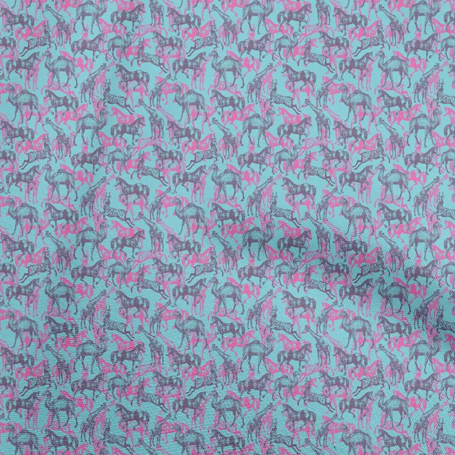 oneOone Coton Cambric Bleu Turquoise2 Tissu Imprimé Matière de Robe Tissu Imprimé Tissu au Mètre 56 Pouces de Large