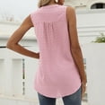 thumbnail image 4 of Timegard Women Summer Tank Tops V- Neck Button Mesh Sleeveless Lightweight Casual Loose Tops Blouse, 4 of 7