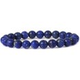 thumbnail image 1 of Bracelet Extensible en Perles Rondes 8 mm en Pierre Précieuse Lapis-Lazuli Mate Naturelle 7 Pouces, 1 of 2