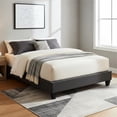 thumbnail image 1 of Primo International Carter Dark Grey Upholstered Platform Bed Frame, 1 of 13