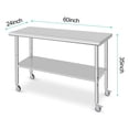 thumbnail image 4 of EDTara Stainless Steel Work Table with Wheels, Heavy Duty Kitchen Prep Workbench, NSF Commercial Table with Adjustable Undershelf for Hotel & Garage, 4 of 9
