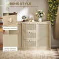 thumbnail image 4 of HOMCOM Boho Sideboard Buffet Cabinet, Kitchen Coffee Bar Cabinet, Natural, 4 of 8