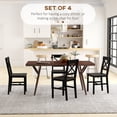 thumbnail image 4 of HOMCOM Ensemble de 4 Chaises de Salle à Manger Style Ferme en Bois avec Dossier Croisé, Noir, 4 of 10