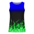 thumbnail image 3 of Penkiiy Débardeur Sport pour Homme Décontracté Mode à Imprimé Flamme, Col Rond, Chandail, TG Vert, 3 of 4