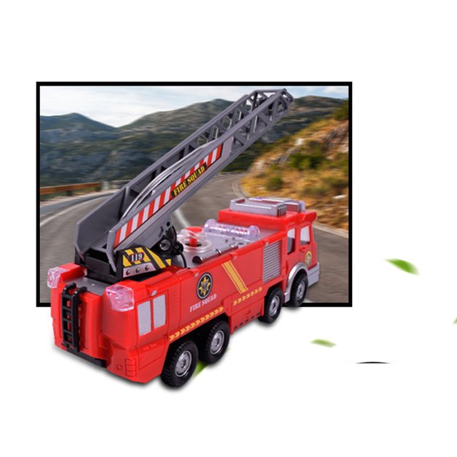 Fire Fighting Car Model Toy , Mini Simulation Aerial Ladder Fire Truck Vehicles Sets Truck Model Vehicle Kid Child Toy