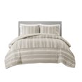 thumbnail image 1 of Kent 3 Piece Striped Herringbone Oversized Duvet Cover Set, 1 of 9