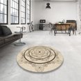thumbnail image 4 of Ahgly Company Tapis d'Intérieur Lavable à la Machine, Carré, Transitionnel, Pêche Beige, Tapis de Zone, 5 Pieds Carré, 4 of 7