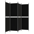 thumbnail image 2 of vidaXL 4-Panel Room Divider Black 200x180 cm Fabric, 2 of 5