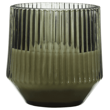 Bouclair Bougie LED en Verre Nervuré Verte