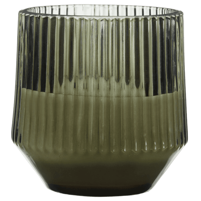Bouclair Bougie LED en Verre Nervuré Verte