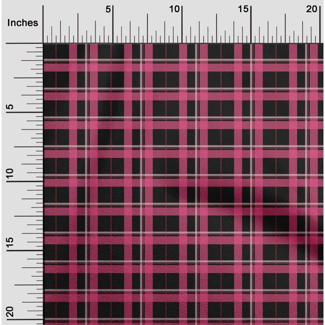 oneOone Polyester Lycra Black Fabric Madras Check Craft Projects Decor Fabric Printed By The Yard 56 Inch Wide
