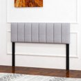thumbnail image 4 of Gymax Linen Upholstered Headboard Vertical Channel Tufted Wood Leg for Full/Queen Gray, 4 of 10