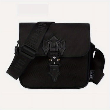 Blvck Trapstar Blanc Cassé Chrome Croix Mode Urbaine Designer Schouder Bandoulière Punk Rock Goth Y2K Rétro--Noir Pur