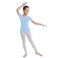 thumbnail image 2 of Miaeowve Justaucorps Classique à Manches Courtes pour Filles, Extensible, de Gym, de Ballet et de Danse, Bleu, 8, 2 of 7