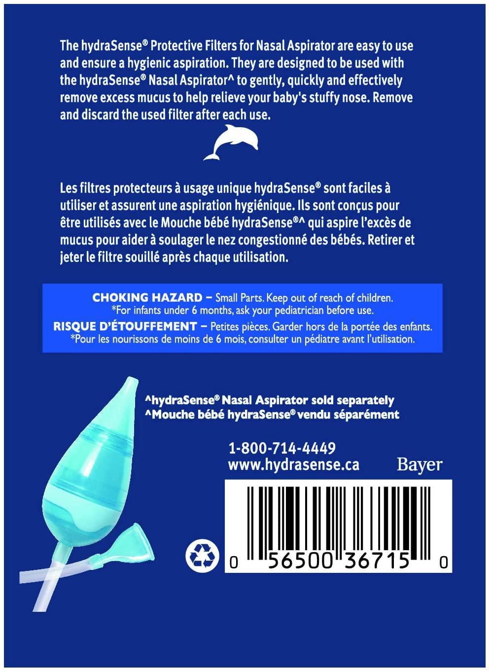 hydraSense Lot de 40 filtres de protection pour aspirateur nasal