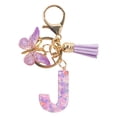 thumbnail image 3 of TopLLC Tools&Home Improvement Initial Letter Keychains For Women Tassel Purple Cute Car Keychain For Wallet Backpack Bag A chopper, 3 of 4