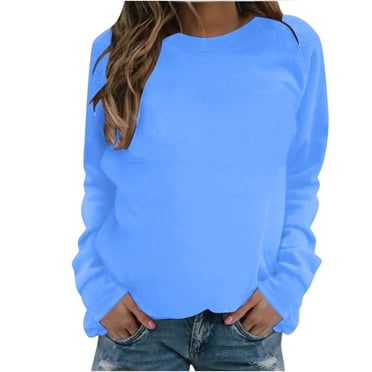 Pisexur Chandails pour Femmes à Col Rond, Couleur Unie, Manches Longues, Chandail de Base Sans Capuchon, Chandails à Enfiler Décontractés Amples et Surdimensionnés pour Femmes, Mode, Confortable, Chandails d'Automne