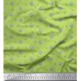 thumbnail image 1 of Soimoi Green polyester Crepe Fabric Leaves & Lotus Floral Print Fabric by Yard 42 Inch Wide, 1 of 5