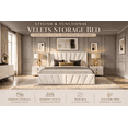 thumbnail image 2 of Velets Queen Bed Frame with Hydraulic Lift Storage, Upholstered Platform Bed, Tufted Headboard, Wood Slats, No Box Spring Needed, 2 of 9