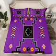 thumbnail image 2 of Erosebridal Purple Aztec Sheet Set Twin,Hippie Boho Bedding Sets Twin Size,3pcs, 2 of 7