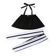thumbnail image 1 of Petites Filles Hauts Sans Manches à Rayures Shorts Larges avec Nœud 1-6 Ans, 1 of 6