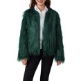 thumbnail image 1 of FOCUSNORM Women Faux Fur Coat Solid Color Open Front Long Sleeve Plus Size Jacket Warm Winter Outwear, 1 of 9