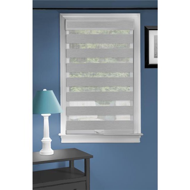 27 x 72 Po. Store Sans Fil Céleste Transparent à Double Couche, Gris
