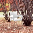 thumbnail image 4 of Compamia Romeo Chaise de Salle à Manger de Patio en Résine avec Accoudoirs, Blanche, 4 of 7