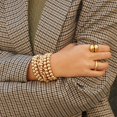 thumbnail image 3 of ORUYROP Chunky Rings for Women, 18K Gold Plated Simple Domed Statement Rings Stackable Thick Band Silver/Gold Plated Ring Minimalist Signet Ring, Size 5 to 9, 3 of 7