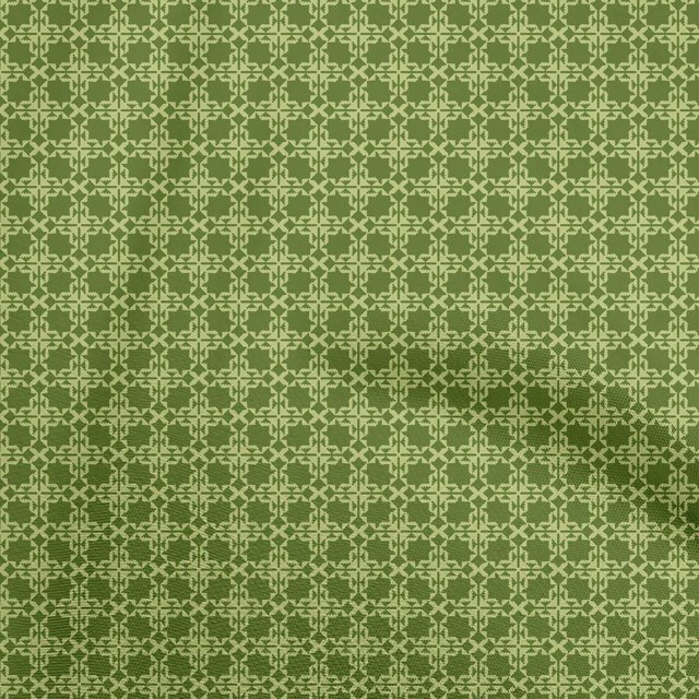 oneOone Rayon Green Fabric Geometric Dress Material Fabric Print Fabric By The Yard 56 Inch Wide