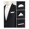 thumbnail image 4 of INSPIRE CHIC Men's Pocket Square Solid Color Handkerchiefs Self-folded For Wedding Party White One Size, 4 of 4